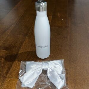 Lancôme water bottle and bow hair clip NIP